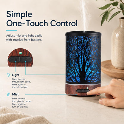 Essential Oil Diffuser, Ultrasonic Diffuser for Essential Oil, Cool Mist Humidifier Aromatherapy Diffuser with 7 Color Lighting Changing Modes, Waterless Auto Shut-Off for Home（Flower Fairy）