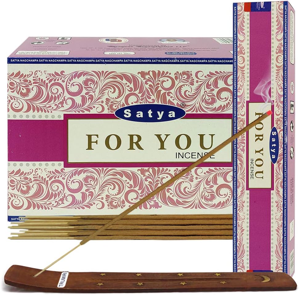 TRUMIRI Incense Stick Holder Bundle with Satya Sai Baba Nagchampa 250g Bulk Incense Sticks Nag Champa Agarbatti - Pack of 1 (Approx 250 Insence-Sticks)