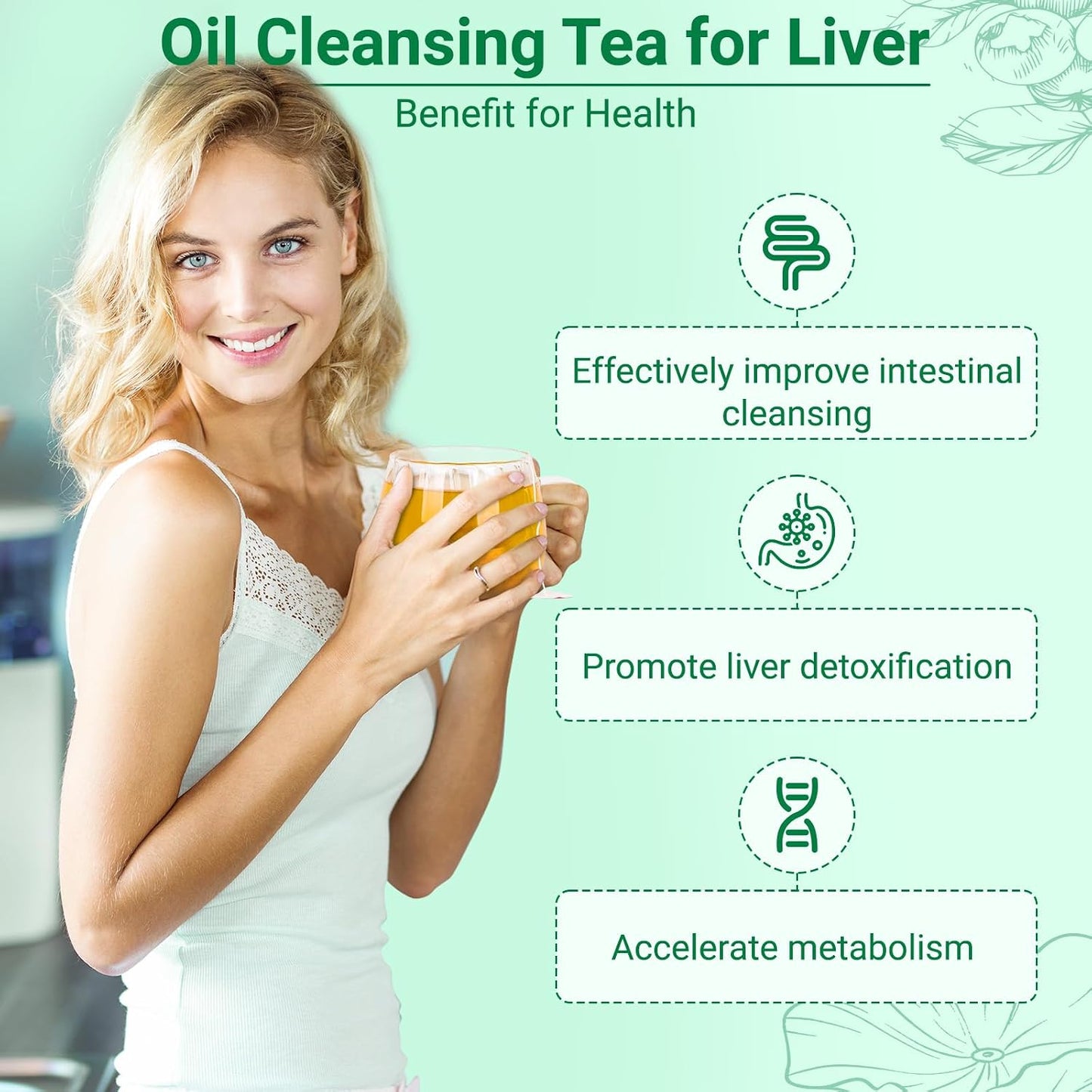 Liver Detox Tea, Chinese Kidney and Liver Cleanse Detox Herbal Tea Support Kidney Healthy Function with 11 Precious Ingredients Formula (1 Pack/15 Bags)