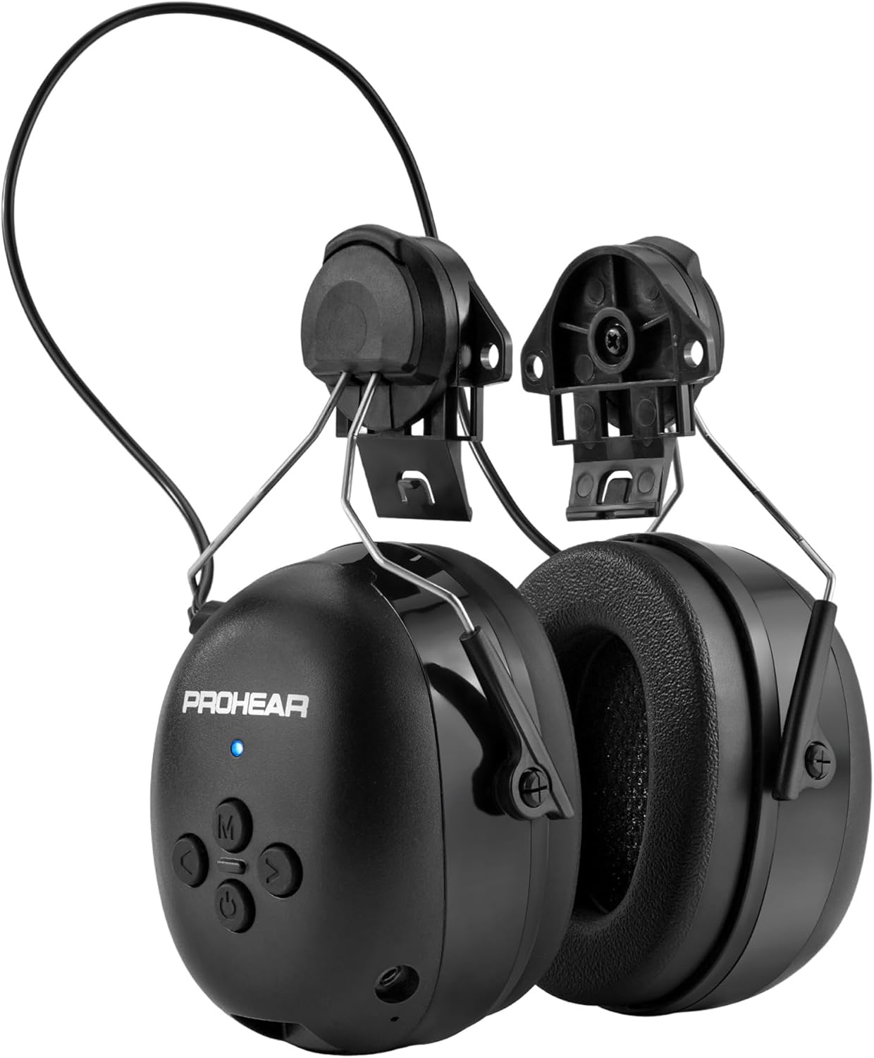 PROHEAR 037 Bluetooth 6.0 Hearing Protection Headphones with Rechargeable 1500mAh Battery, 30dB SNR Safety Noise Reduction Ear Muffs 120H Playtime for Mowing, Workshops, Snowblowing - Black