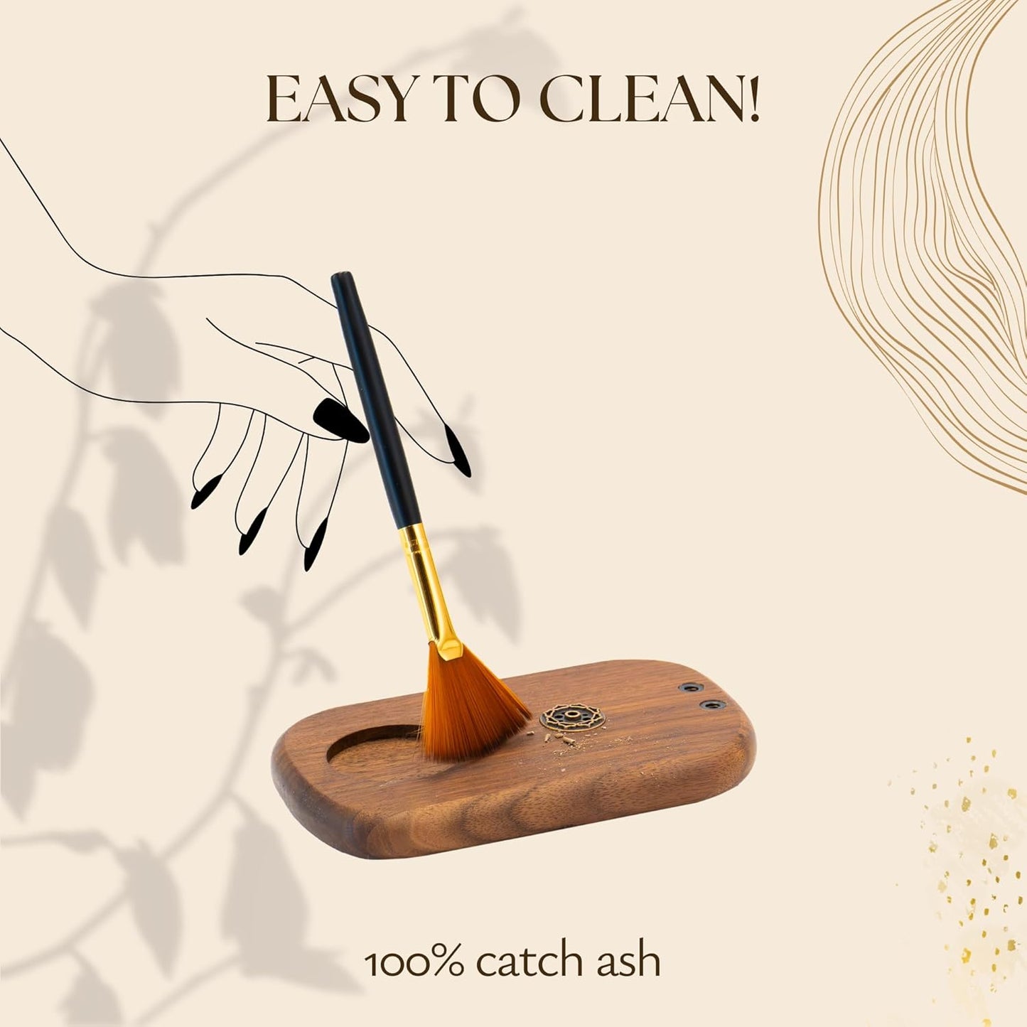 4 in 1 Walnut Wood Palo Santo Holder Hand-Crafted Incense Sticks Holder for Burning Sage with Booklet The Most Complete Palo Santo Holder for Your Meditation Room Home Decor Gift