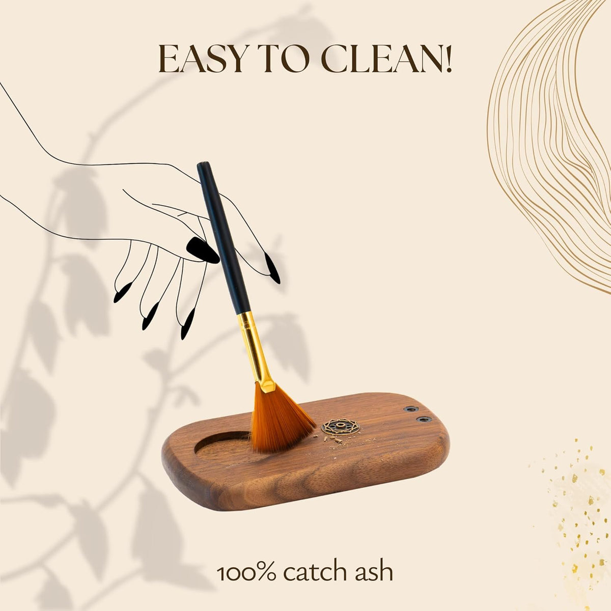 4 in 1 Walnut Wood Palo Santo Holder Hand-Crafted Incense Sticks Holder for Burning Sage with Booklet The Most Complete Palo Santo Holder for Your Meditation Room Home Decor Gift