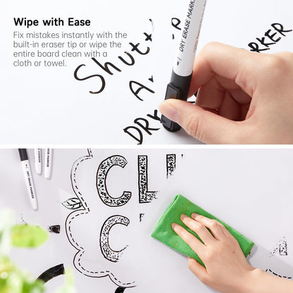 Shuttle Art Magnetic Whiteboard Markers, 20 Pieces Fine Tip and Eraser, Dry Erase Whiteboard Markers, for Writing on Whiteboards, Weekly Planner, Glass for School Office Home