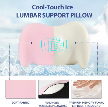 Lumbar Support Pillow for Office Chair, Car Lumbar Pillow Lower Back Pain Relief, Memory Foam Back Cushion with 4D Mesh Cover and Adjustable Straps, Ergonomic Chair Back Pillow for Car,Bed, Gaming
