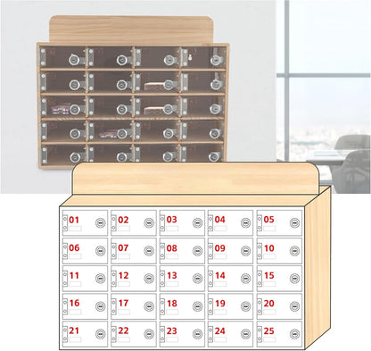Wooden Phone Charging Stat for Classroom Wall Mounted nizer with 25 Slots Portable le Phone Holder Ideal for School Use and Office Sto.