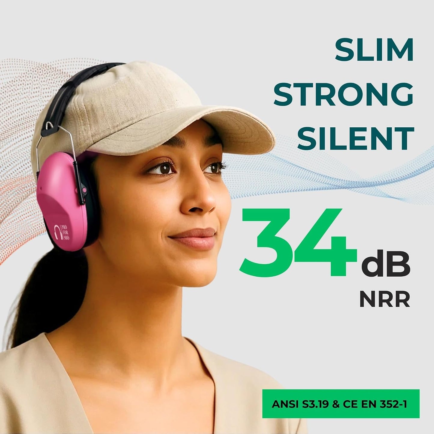 Pro For Sho 34dB NRR Hearing Protection Ear Muffs – Highest NRR Compact Design Ear Protection for Loud Events & Sensory Use