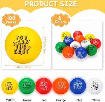 Leyndo 200 Pcs Relief Foam Balls Bulk for Adults with Motivational Quotes