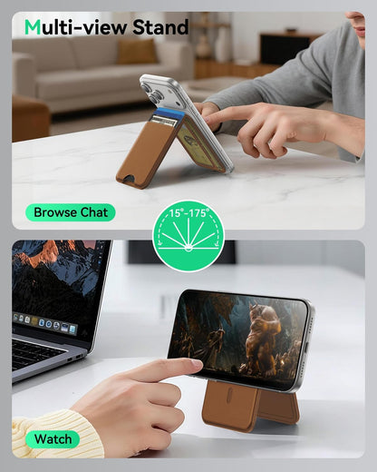 TWZKG for MagSafe Wallet, Works with Apple Find My,5 Card Holder with Stand