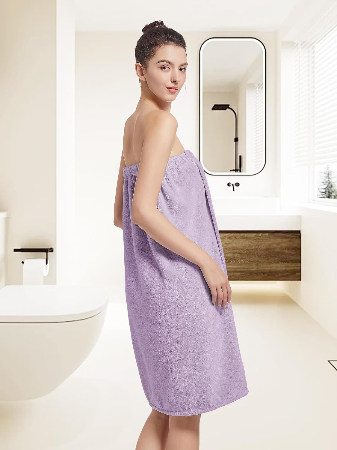 Women'S Soft Wrap Towel Full Length，Bath Robe After Shower Female Plush Long，Spa Bathrobes Lightweight With Pockets