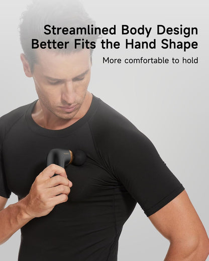 HEYCHY A1 Super Mini Massage Gun, Percussion Deep Tissues Muscle Massager, Travel Massage Gun, Compact Sports Massager, Portable Handheld Massager for Office, Home, Athletes(Black)