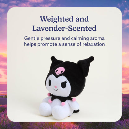 warmies x Hello Kitty - Microwavable & Weighted Stuffed Animals, Kuromi - Heated Stuffed Animal Plushie for Warmth & Comfort - Scented Soft Plush Toys for Adults & Children (Boys & Girls)