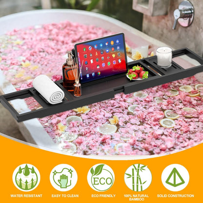 Banlilu Bathtub Tray - Bath Tray Expandable - Bath Tub Tray Table for Bathtub, Ajustable Size, Fits Most Tubs