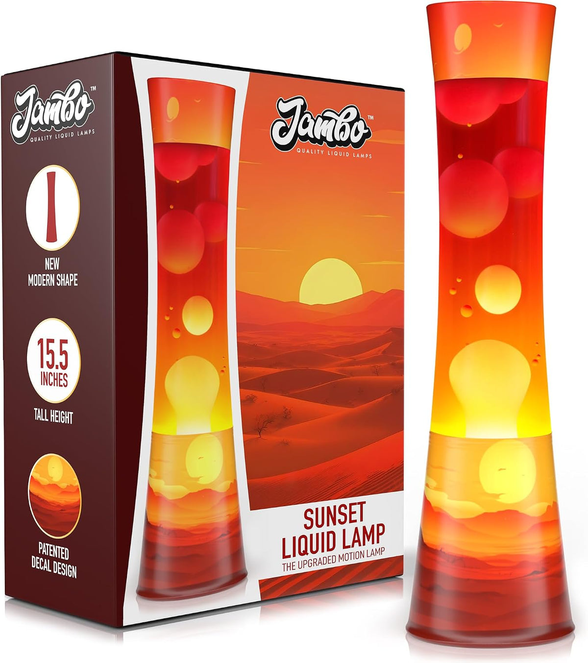 JAMBO 15.5" The Upgraded Motion Lamp, Sunset Decal Motion Light, Beautiful Home Decor, Living Room Bedroom Lamp, Relaxing Nightlight for Teens, Kids & Adults