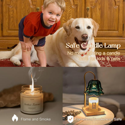 Candeldo Candle Warmer Lamp with Timer: Flower Gold Candle Lamps Height Adjustable Wax Melt House Warming Gifts New Home Decor Mothers Day Birthday Gift for Women Mom
