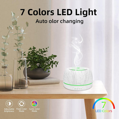 SEEDSEEL 300ML Essential Oil Diffuser,Ultrasonic Aromatherapy Diffuser, 7-Color Gradient Lights, Remote Control, 8 Hours Run Time, Suitable for Home,Office