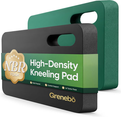 Grenebo 2-Pack 1.6" Extra Thick NBR Foam Garden Kneeling Pads, Ultra Soft Cushion Kneeling Pads for Gardening, Gardening Kneeling Pad for Baby Bathing, Work, Exercise, 17.3×11×1.6 in, Black