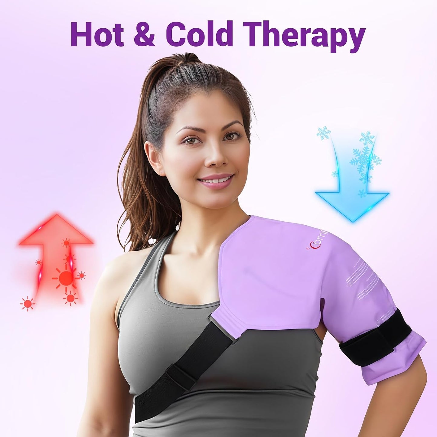 Comfytemp Shoulder Ice Pack Rotator Cuff Cold Therapy Wrap, FSA Eligible HSA, Gel Packs for Injuries Reusable Hot Cold Compress Shoulder Brace for Pain Relief, Men Women Recovery Item (Large/X-Large)