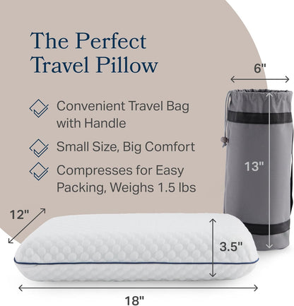 Weekender Cooling Gel Memory Foam Pillow for Sleeping – King Size, Ventilated Cooling Pillow for Side & Back Sleepers, Neck & Shoulder Support, Medium Firm, Washable Cover