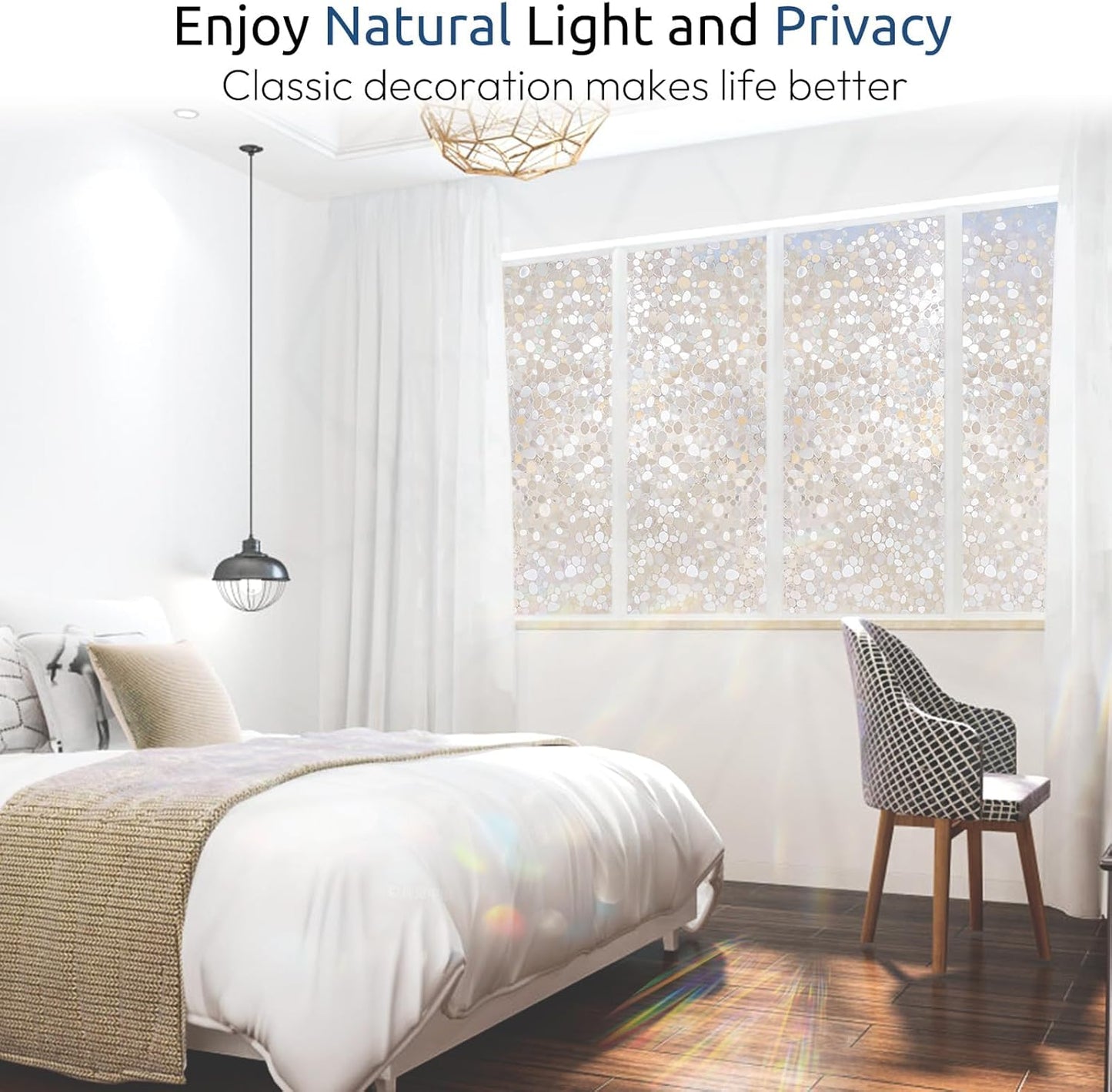 rabbitgoo Blackout Window Film Room Darkening Light Blocking 17.5" x 78.7" | Removable Static Cling without Glue, Tint & Privacy Film for Window Inside, Day & Night Sleep for Home Garage Bedroom House