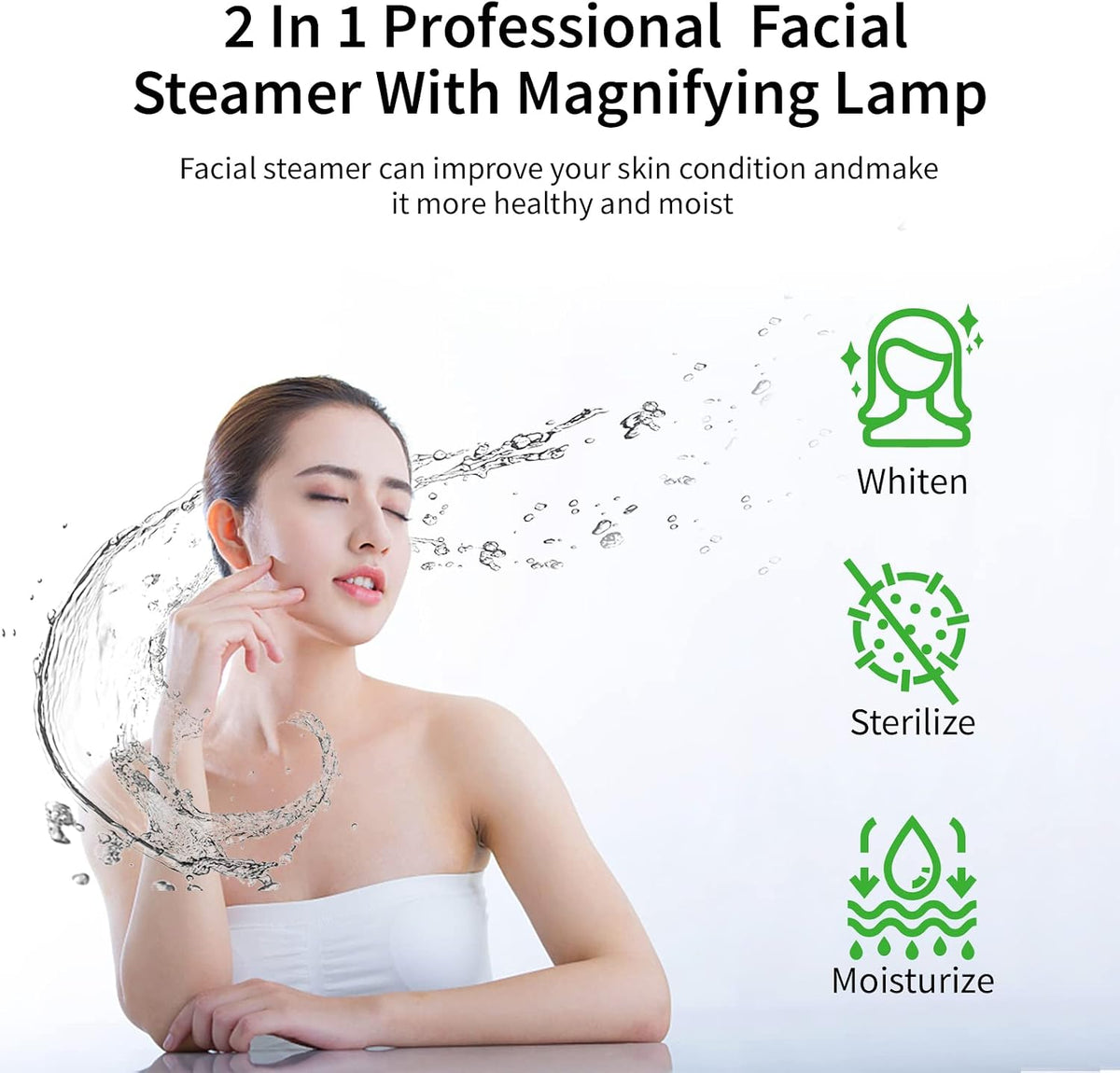 Winado 2 in 1 Facial Steamer with 5X Magnification Light, Deep Cleaning