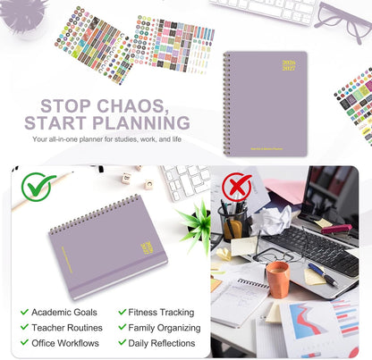 Planner 2026-2027, Weekly and Monthly Calendar Planner, JUL 2026 - JUN 2027 | A5(6.3'' x 8.5''), Hardcover, Agenda Book, Sprial Bound, Inner Pocket, Office and School Use