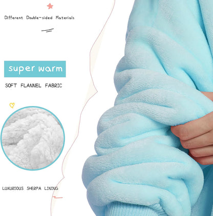 Aemilas Wearable Blanket Hoodie - Warm Sherpa Blanket Sweatshirt as Gifts for Adult Women Mom Men, One Size Fits All
