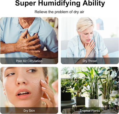 MegaWise Ultrasonic Cool Mist Humidifier SK7620 - 1.5L Capacity, Whisper-Quiet Operation, Adjustable Mist Output, Auto Shut-Off - Ideal for Home, Office, Baby Room, and Bedroom