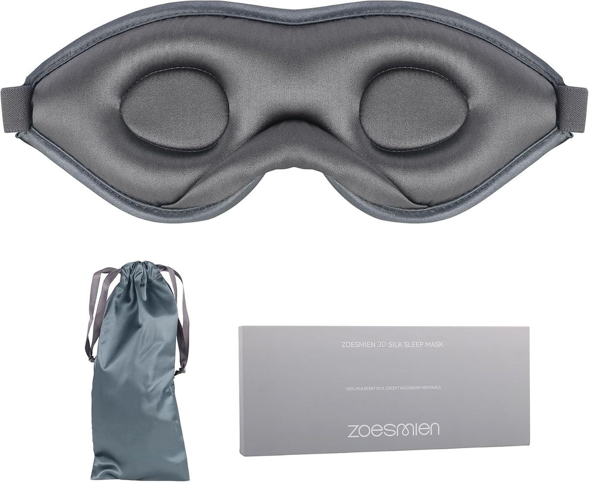 Sleep Mask 100% Mulberry Silk, Misty Blue