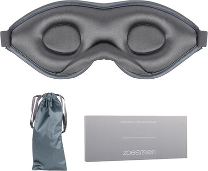 Sleep Mask 100% Mulberry Silk, Misty Blue