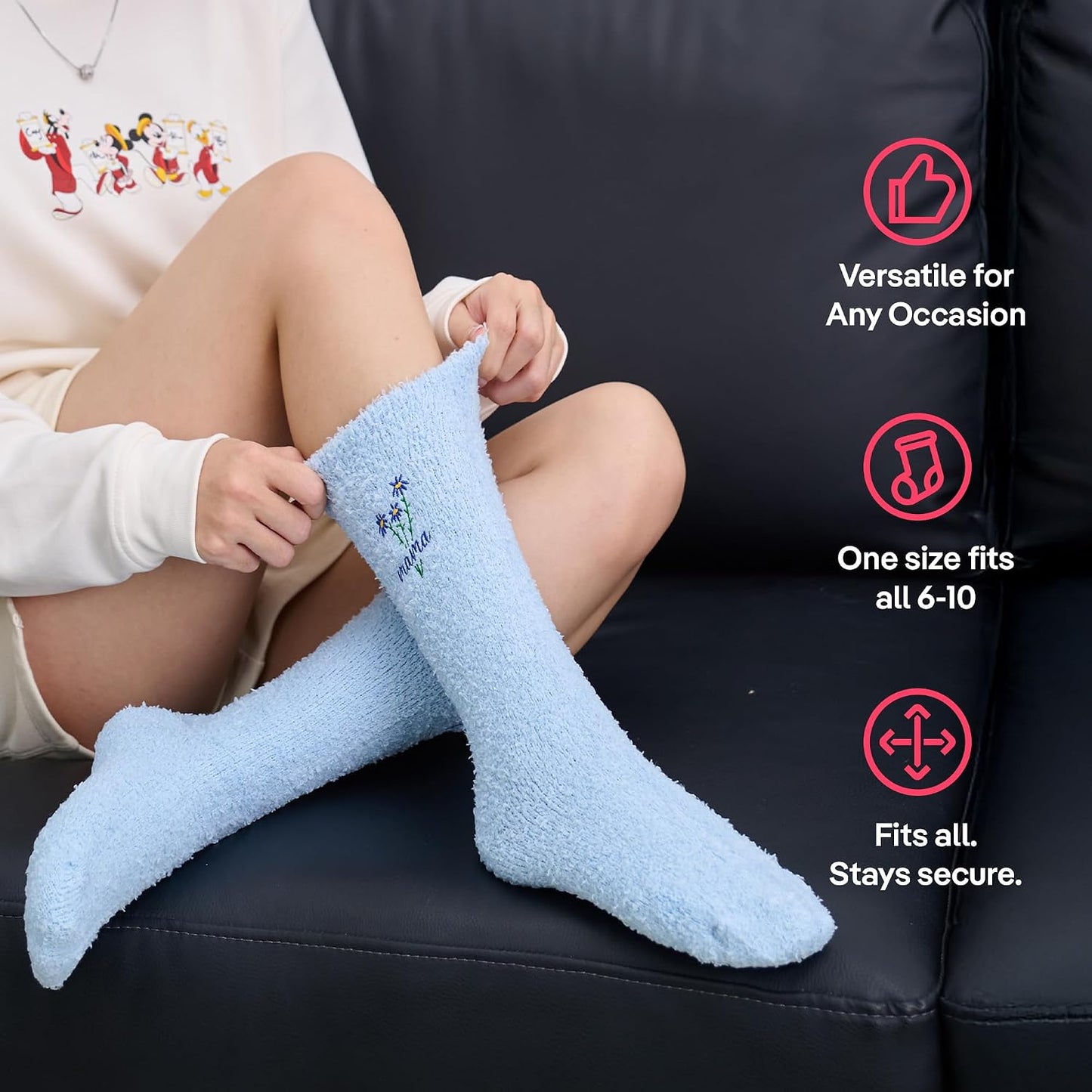 COOLMATE Fuzzy Socks for Women Gift Box – Cozy Soft Cloud Socks for Spa Home, Mother’s Day Gifts for Mom Grandma