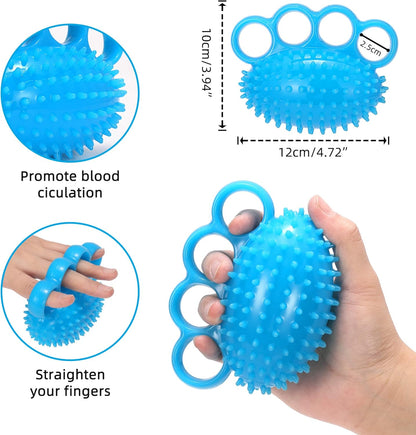 Hand Exercise Ball Finger Therapy Ball - Grip Strengthening, Improve Flexibility, Squeeze Stress Relief Balls, Resistance Strength Trainer for Hand