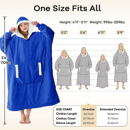 yescool Wearable Blanket Hoodie as Christmas Birthday Gifts for Women Mom - Colors A