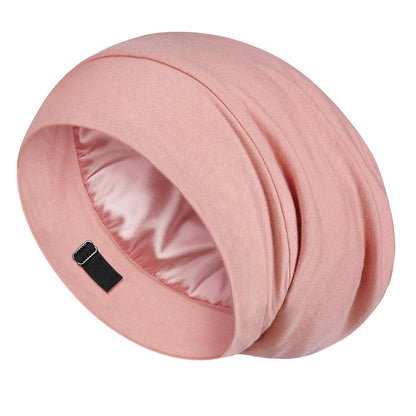 LULUSILK 100% Mulberry Silk Bonnet for Sleeping Women and Men, No More Frizzy Tangled Hair, Real Silk Sleep Cap for Curly Hair, Black, Pack of 1