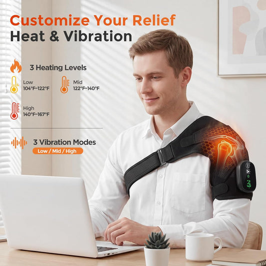 Shoulder Massager Heating Pad for Pain Relief Deep Tissue & Rotator Cuff
