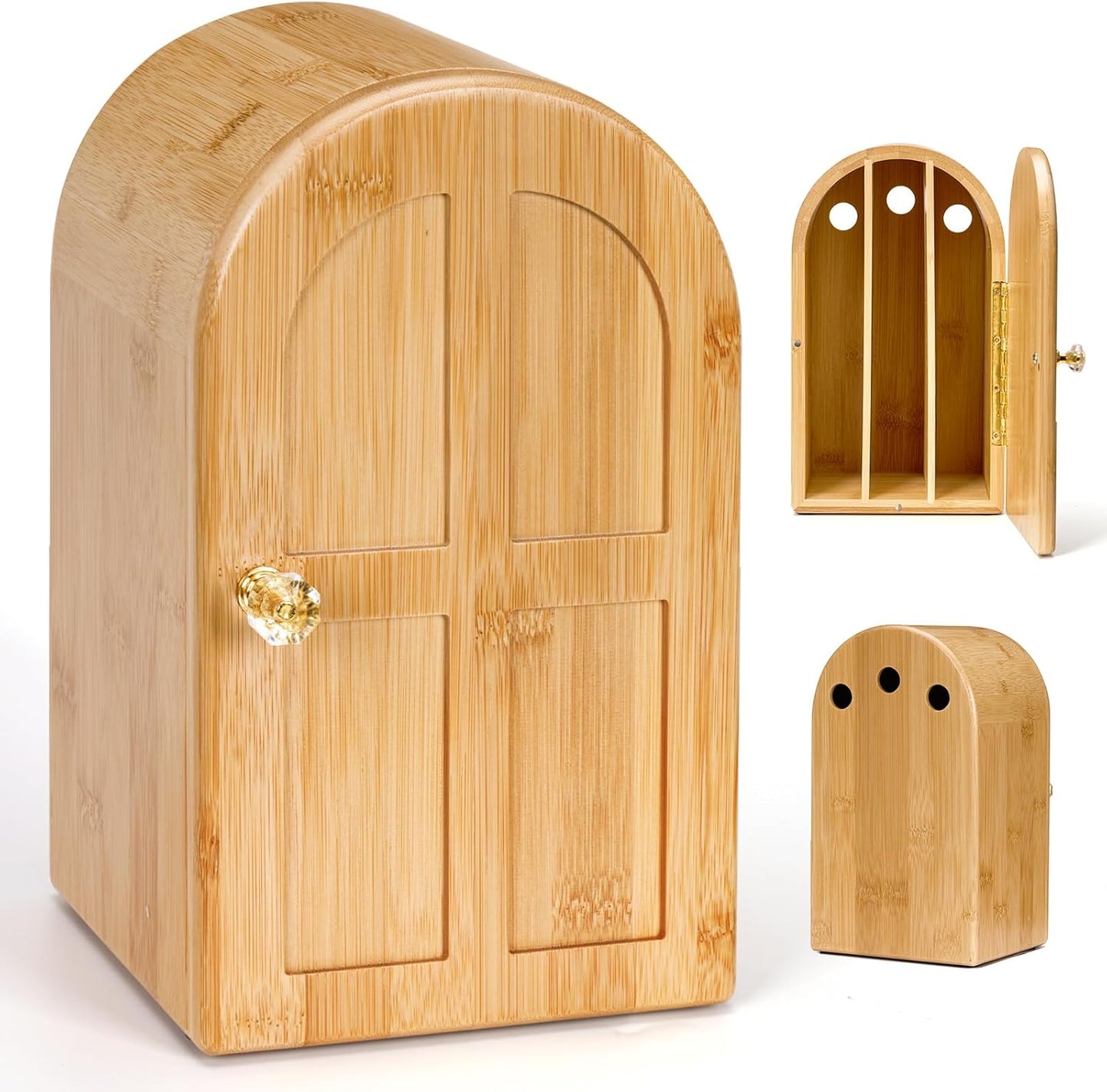 Bamboo Cell Phone Box for Family Time, Cell Phone Jail,Hold 6 Phones