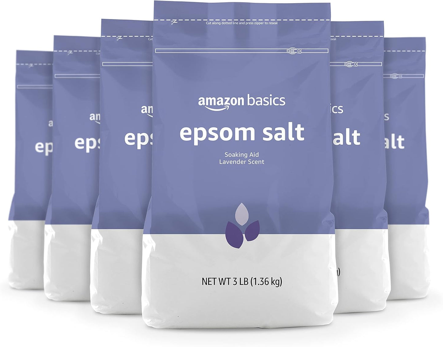 Amazon Basics Epsom Salt Soaking Aid, Lavender Scented, Relax & Relief, Resealable, 3 Pound, 1-Pack (Previously Solimo)