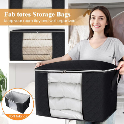 Fab totes Storage Bags for Clothes Blanket Storage Bins with Lids