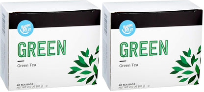 Happy Belly Green Tea Bags | 40 Count | Pack of 2