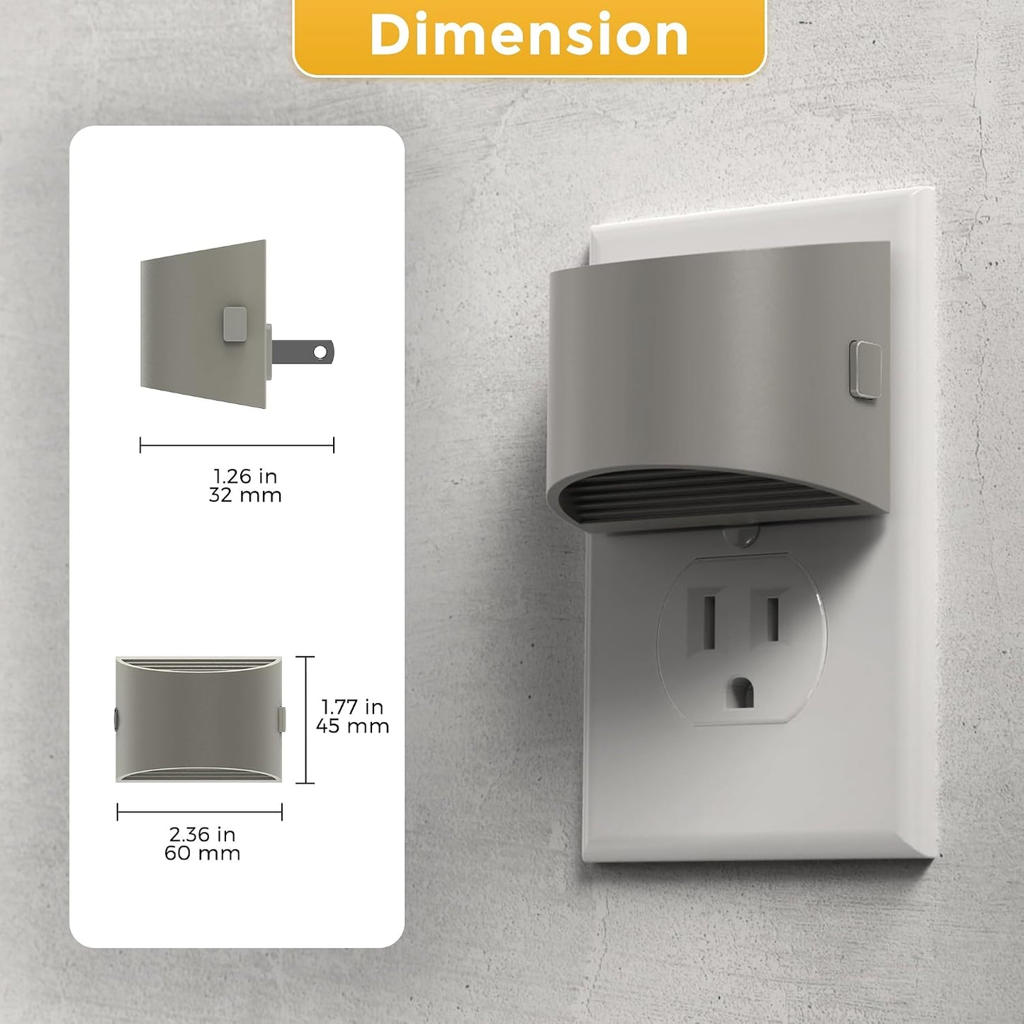 L LOHAS LED Night Light, Night Lights Plug into Wall with Dusk to Dawn Sensor, 3 Brightness Level, 2 Pack, 1600K Amber, White Housing