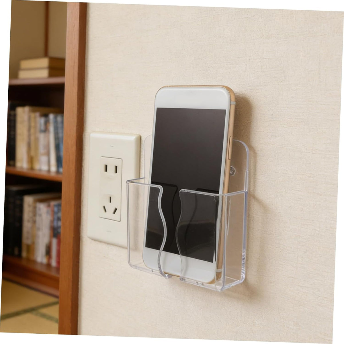 Lurrose Wall Mount Phone Charger Stand with Charging Hole, 4 Pack PC