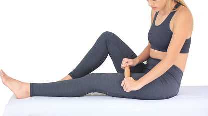 Body Back Wooden Foot Roller - Wood Therapy Massage Tool For Plain Relief