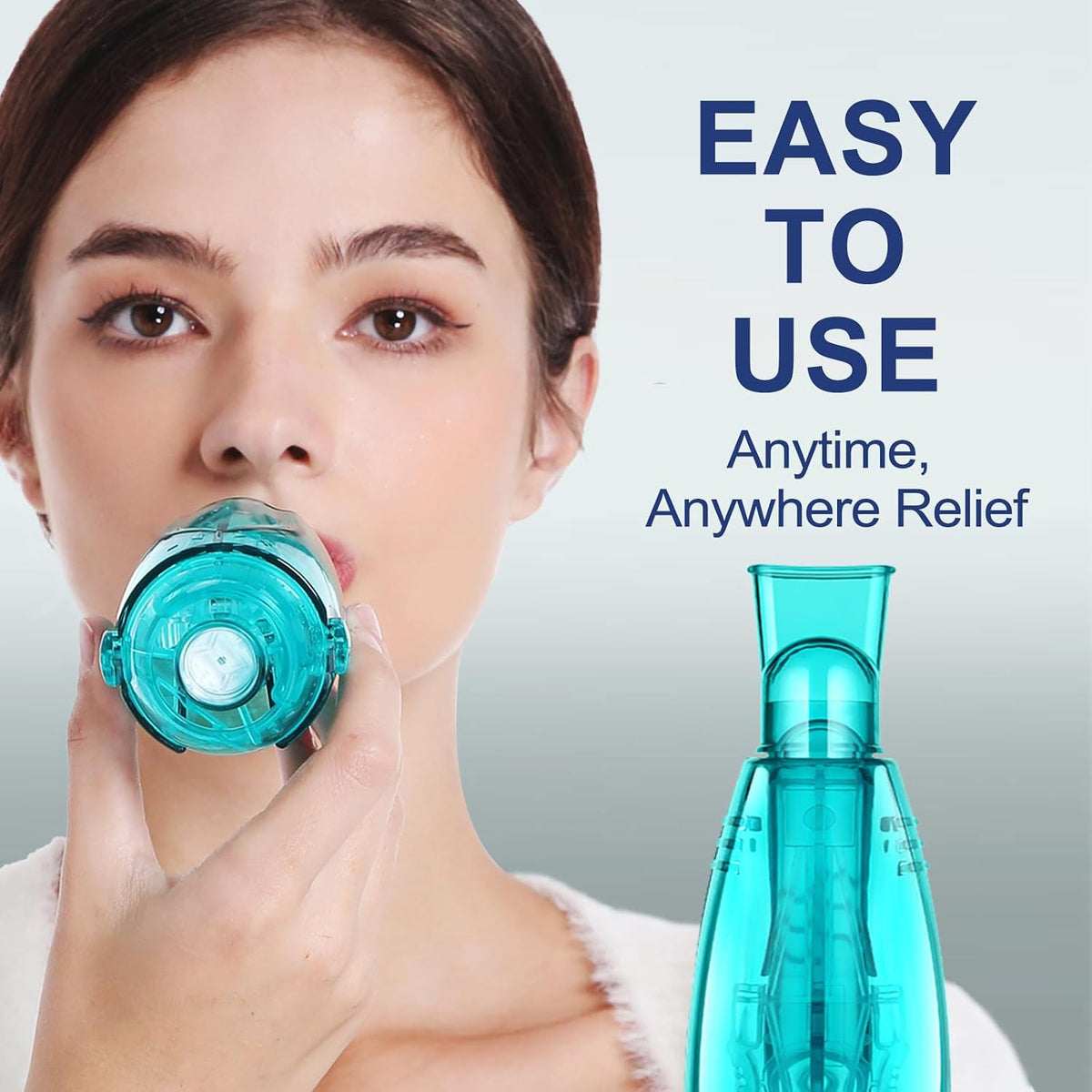 Flutter Valve Breathing Exercise Device for Lungs, Mucus Removal Device, Adjustable Resistance Breathing Trainer, Portable Lung Exerciser for Mucus Clearance