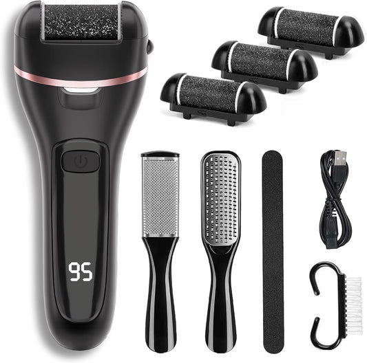 Wea&Hea Electric Callus Remover for Feet with Rechargeable Waterproof 17 in 1 Professional Pedicure Kit with 3 Roller Heads 2 Speed,Foot File, Foot Care Tools Perfect for Dead Hard Cracked Dry Skin