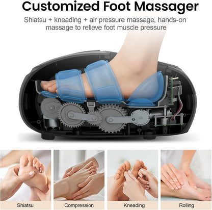 Shiatsu Foot Massager Machine with Heat, Upgraded Deep Kneading Feet Massager for Deliver Pain Relief, Plantar Fasciitis, Neuropathy, Gifts for Women/Mom & Dad, Father’s & Mother’s Day, Fits up to 13”