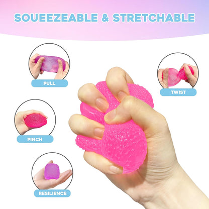 Stress Balls-Gumdrop Squishy Stress for Kids and Adults, Super Solid Squeeze Ball, Sensory for Stress Relief, Birthday, Easter Basket Stuffers and Party Favors (Blue)