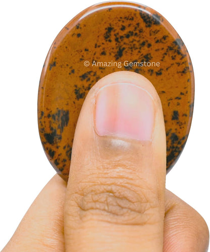 Amazing Gemstone Labradorite Thumb Worry Stone, Anxiety Stone, Healing Crystals - Piedra Crystal Fidget for Gift, Meditation, Calming, Relaxation, Stress Relief - Colors C