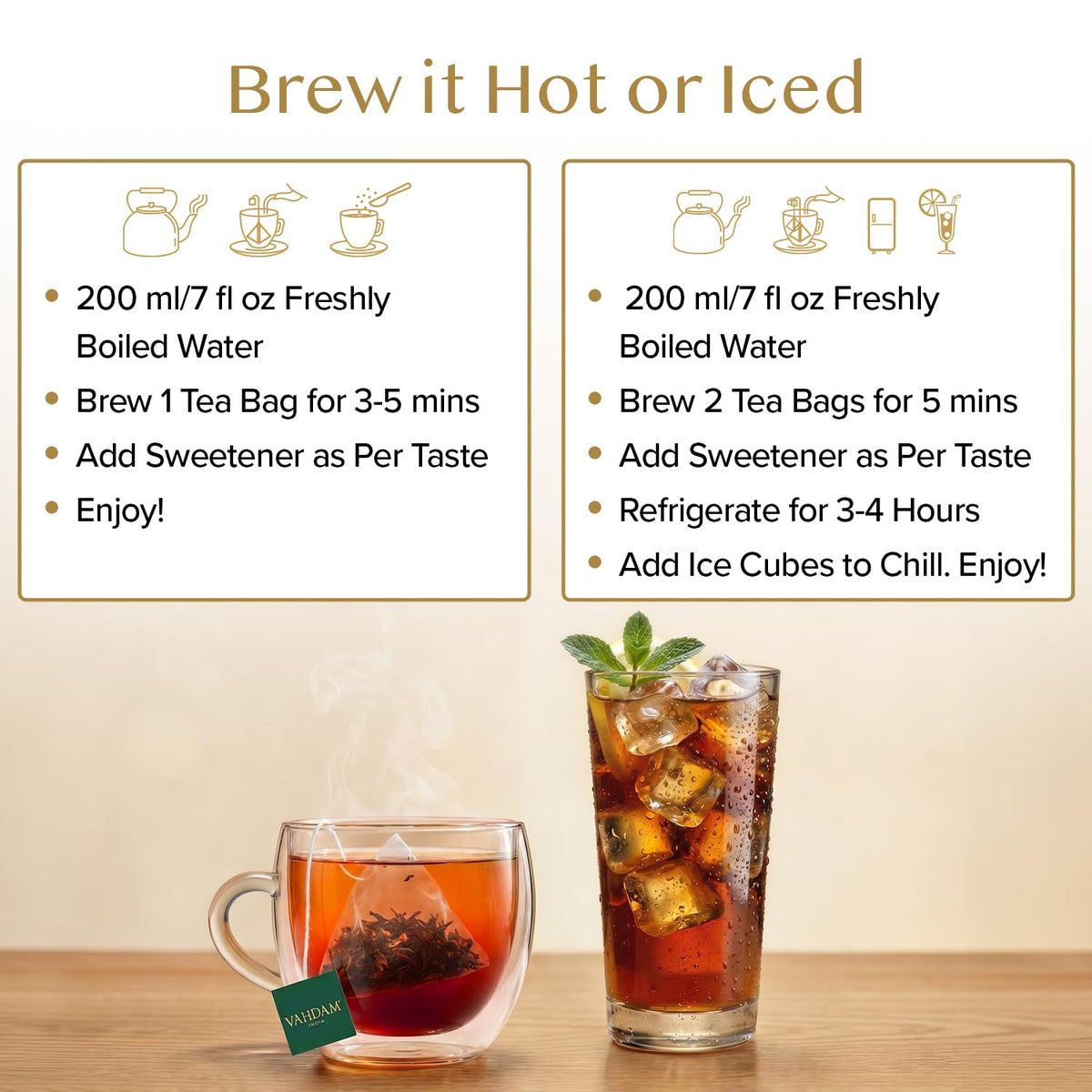 VAHDAM English Breakfast Tea Bags (100 Count) Black Tea in Pyramid Tea Bags
