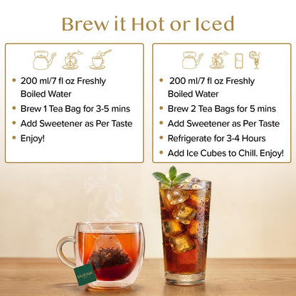 VAHDAM English Breakfast Tea Bags (100 Count) Black Tea in Pyramid Tea Bags