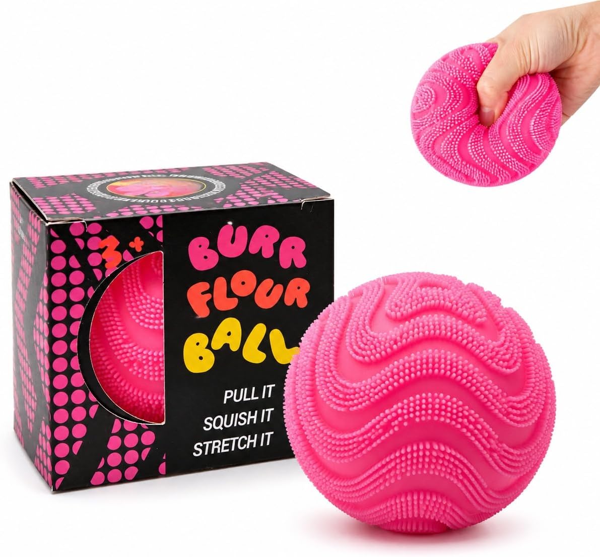 Fuzz Ball Squishy, Stress Balls for Adults Slow Rise Squishies Soft Sensory Fuzz Balls Adults Anxiety Stress Relief Toys,Stress Relief Toy for Relaxation,Office Desk Decor (Pink)