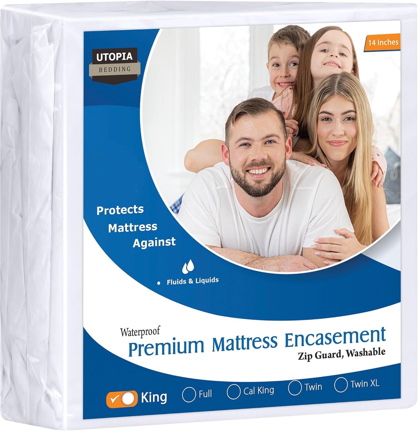 Utopia Bedding Premium Waterproof Bed Bug Mattress Cover, Twin Zippered Mattress Protector, 8 Inches Deep, Dust Mite Proof 6-Sided Mattress Encasement for Bed